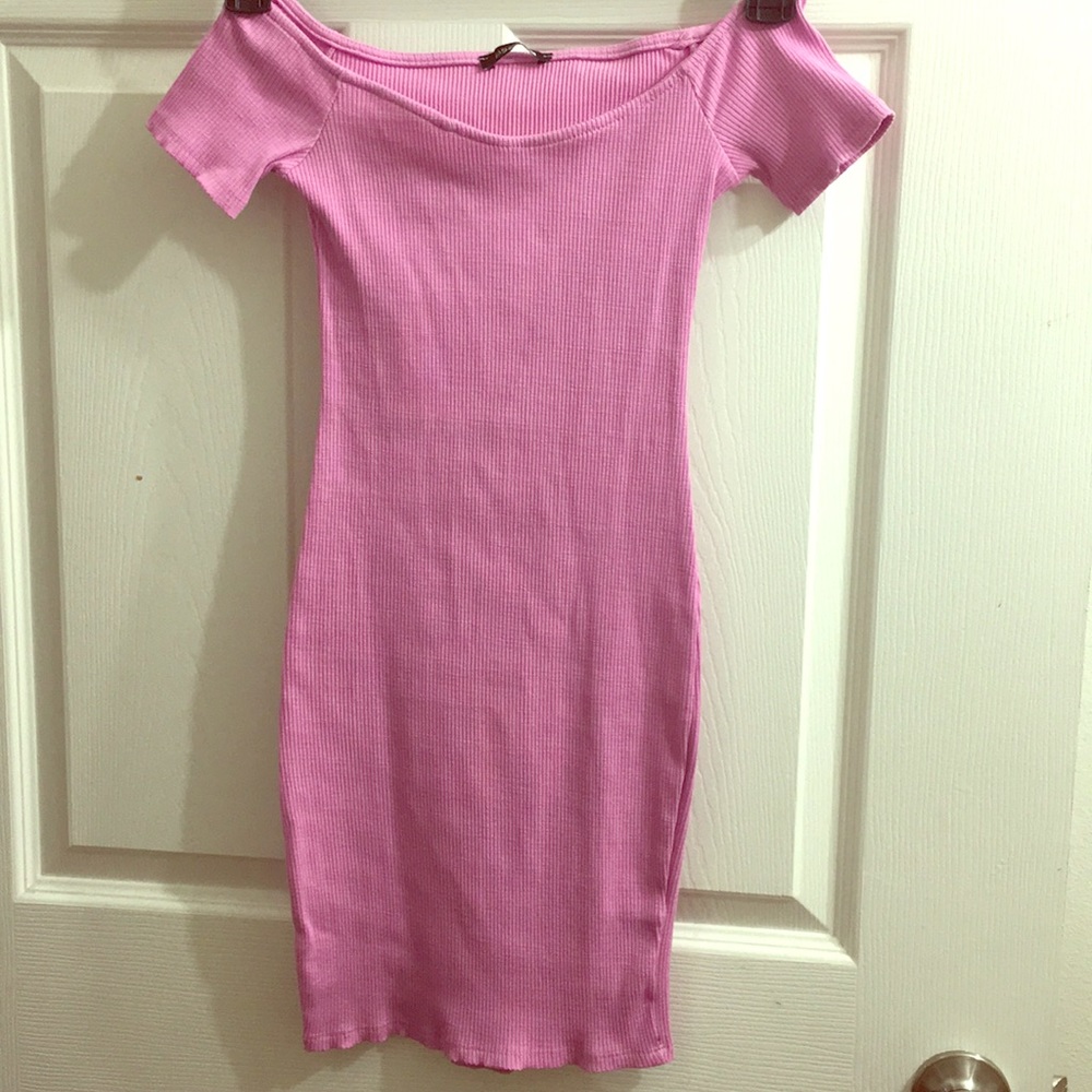 Pink off shoulder dress